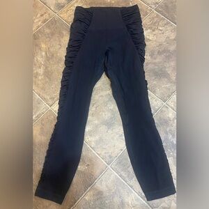 lululemon athletica Black Leggings with Ruched Sides